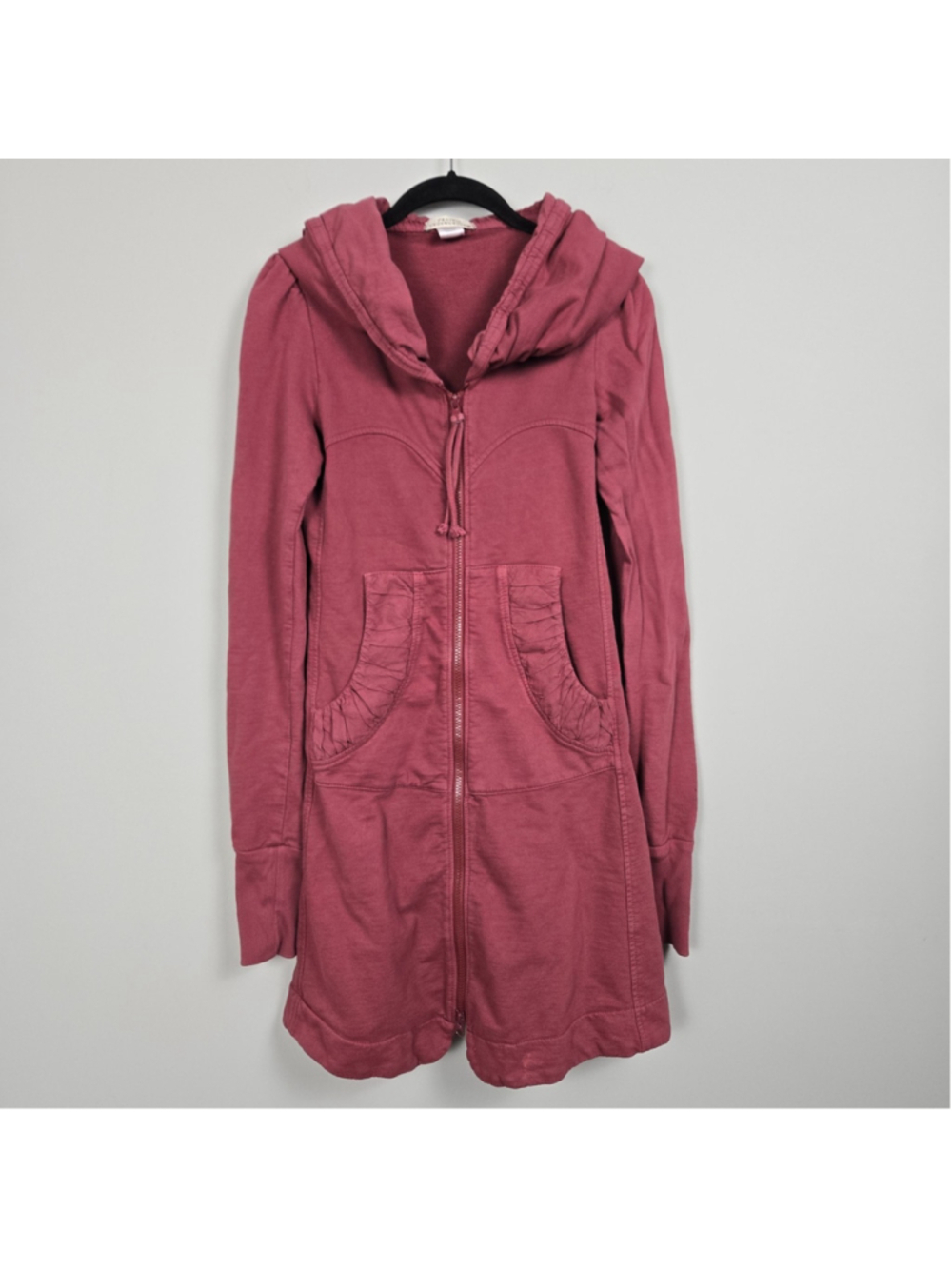 Prairie Underground Women Long Cloak Hoodie Jacket XS Red Organic Cotton Granola